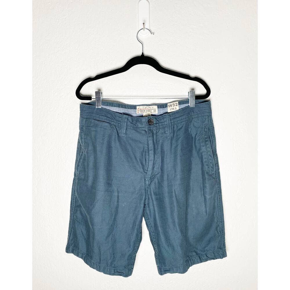 Fat Face Men's Cotton Chino Shorts Green Casual Summer Preppy British W32 L10.5